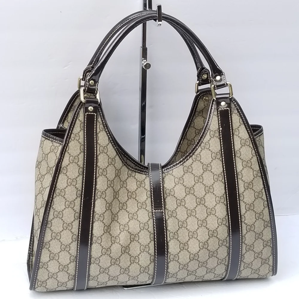 Gucci GG Supreme Vintage Bardot Hobo Shoulder Bag - Picture 6 of 16